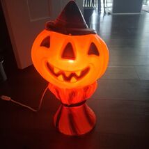vintage Halloween Scarecrow Witch Blow Mold Lighted 14” tall 1969 - $64.35