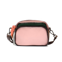 Women Retro Genuine Leather Messenger Bags Random Color Patchwork Shoulder Purse - £73.95 GBP