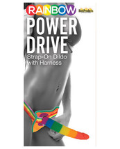 Rainbow 7&quot; Strap On Dildo W/harness - $65.99