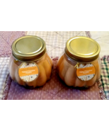 Sugared Cinnamon Pumpkin Scented Candle LOT of 2 NEW 12 oz Glass Shaped ... - £11.64 GBP