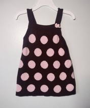 Gymboree Baby Girls Size 12-18mo Sweater Dress Jumper Polka Dot Knit Bro... - $8.90