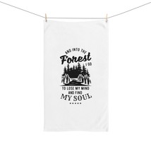 Custom Hand Towel - Inspiring Black and White Forest River Print - Soft and Chic - £14.82 GBP