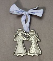 Cynthia Webb Kindred Spirits, Friends Holding Hands Pewter Christmas Ornament 4&quot; - £18.79 GBP