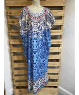 Blue White Kaftan Mumu One Size Mrs Roper Cosplay Costume One Size Fits ... - $40.72 CAD