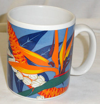 HILO HATTIE Hawaii Coffee Mug Bird of Paradise Flower Lot Set of 2 - £14.08 GBP