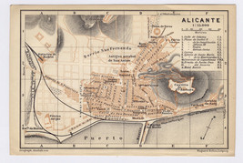 1898 Original Antique Map Of Alicante Alacant / Spain - £23.02 GBP