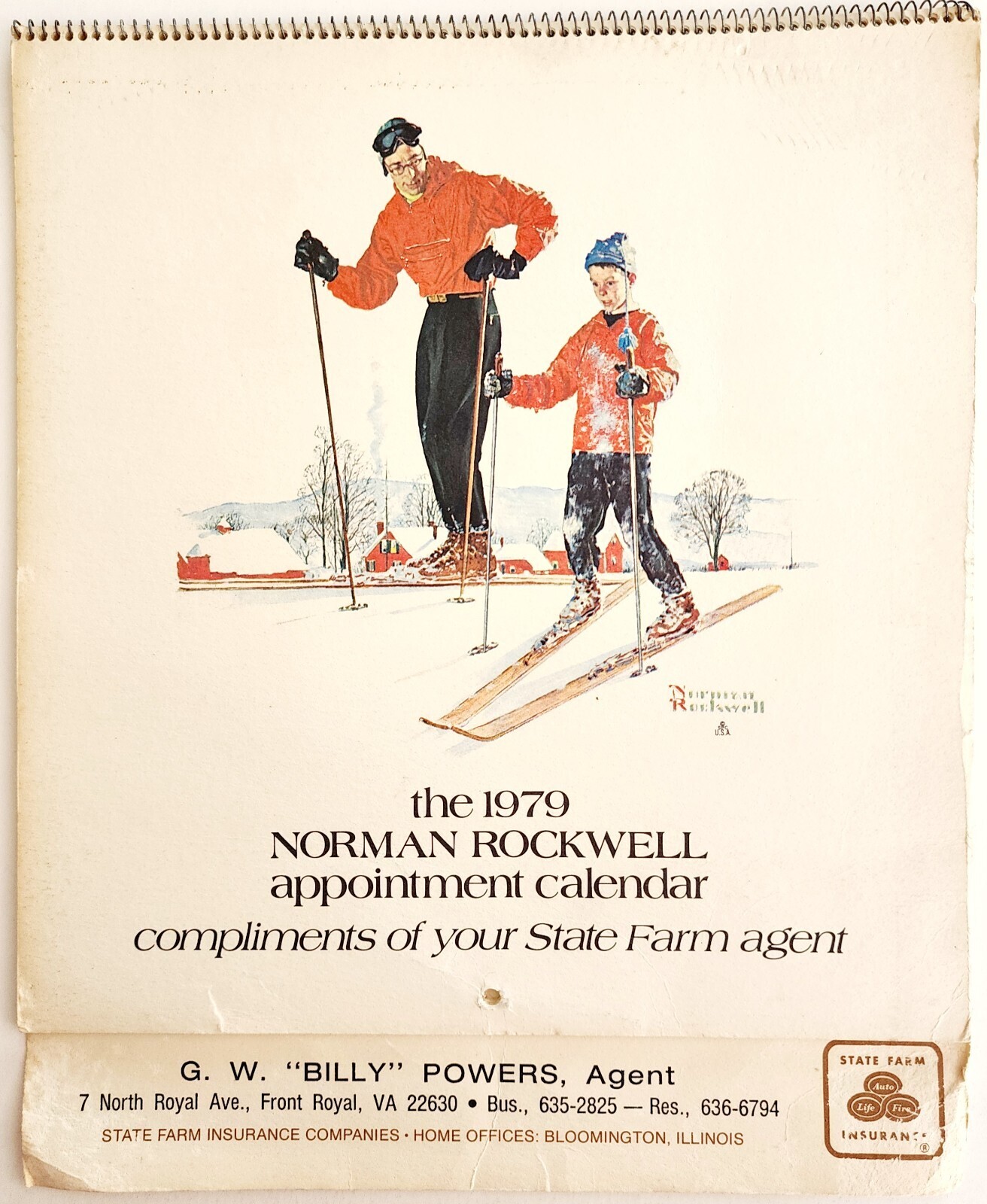 1979 Norman Rockwell Calendar Billy Powers State Farm Front Royal Virginia DWWW1 Item image 2