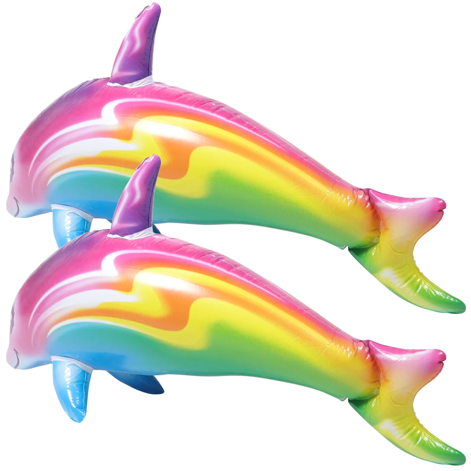 2 Pcs Inflatable Dolphin Toy Beach Game Swimming Pool Balloon Pvc Learning Party - £12.87 GBP