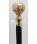 Vintage Designer Brass Handle Antique Style Victorian Cane Wooden Walkin... - $703.08 MXN