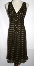 MOSCHINO CHEAP &amp; CHIC Silk Brown &amp; Gold Polka Dot Sleeveless Dress Small... - $169.00