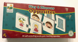 PLAY &amp; DISCOVER Opposites 30 Self-Correcting Puzzle Pairs Preschool New - £19.75 GBP