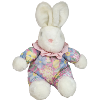 16&quot; MTY INTERNATIONAL BUNNY RABBIT WEARING FLOWER OUTFIT STUFFED ANIMAL ... - £35.98 GBP