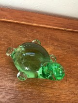 Estate Small Green Glass Abstract Sea Turtle Paperweight Figurine – 2 in... - £10.48 GBP