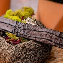 Riccardo Genuine Exotic Caiman Fuscus-Belly Belt Brown image 4
