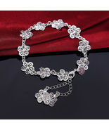 Best Charm 925 sterling Silver Bracelet for women flower wedding cute party - £3.84 GBP