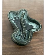 Mid-Century MADE IN USA  203 Vintage Green-Dark Green Ceramic 10” Ashtray - $25.13