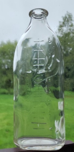 Vintage 1950's ~ Glass ~ Nursing/Baby Bottle ~ 8 Oz ~ Embossed Crawling Infant-2 Item image 2