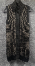 Rachel Roy Sweater Dress Womens Large Black Brown Striped Stretch Wool F... - £19.64 GBP