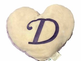 Dry Ice Heart Shape 15x20 Inch Pillow With D Embroidered Soft Purple And Beige - £15.81 GBP