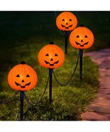 Halloween Pumpkin Pathway Lights Outdoor Driveway Markers Set of 4 with ... - $395.15 MXN