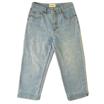 Eddie Bauer Capris Cropped Jeans Womens size 6 High Waist Mom Light Blue Wash - £17.97 GBP