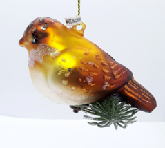 St Nicholas Square Golden Bird Blown Glass Ornament Holiday Spice- Kohls - $8.99