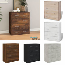 Modern Wooden Chest Of 4 Drawers Home Sideboard Storage Cabinet Unit Wood Sturdy - £81.72 GBP+
