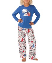 Munki Munki Little &amp; Big Kid Snoopy Holiday Pajama Set Size 4 Color Grey - £27.59 GBP