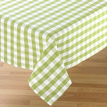 Springtime Green Check Tablecloth - 60 x 84 Oblong  - $56.00