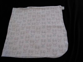 Circo Baby Girl Cotton Flannel Receiving Blanket Gray White Pink Bunny Rabbit - £15.57 GBP