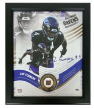 Zay Flowers Baltimore Ravens Framed 15&quot; x 17&quot; Game-Used Football Collage... - £90.98 GBP