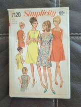 Simplicity 7120 Dress Size 16 A-line Square High Round Neckline Sleeves Cut - £8.94 GBP