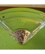 Ottaviani Leaded Crystal Gold Maple Leaf Inlay Ash Tray Made In Italy - $30.00