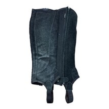 Dublin Black Suede Leather Half Chaps Full Zip Equestrian Size S-Tall - £19.39 GBP