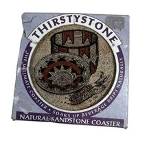 Thirstystone Trivet Sandstone Coaster Vintage 4 Southwest Woven Basket N... - $32.71