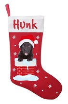 Black Labrador Christmas Stocking, Personalized Black Labrador Stocking - £30.28 GBP