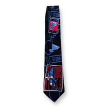 Vintage 90s St Louis Blues NHL Hockey Necktie Tie 100% Silk Blue Logo Player USA - £19.43 GBP