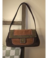 Preston &amp; York Brown And Green Genuine Suede Leather Shoulder Handbag Pu... - $21.46