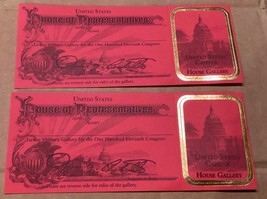 (2) Washington D.C. House Of Representatives (Unused) Gallery Pass - £7.68 GBP