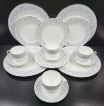 16 Pc Wedgwood White Dolphins Dinner Salad Plates Cups Saucers R4652 England Lot - £315.71 GBP