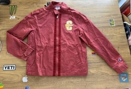 CHAMPION Applique Letterman Jacket Full Zip Retro Logo Red Fade Zip Scho... - $44.54