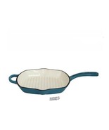 Mirro 10.5&quot; Cast Iron Square Grill Pan Teal Green and Cream - $42.74