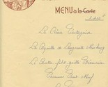 Auberge Saint Jacques Menu 1950&#39;s Rue Au Lin Orleans France - £25.32 GBP