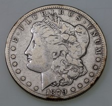 1879-CC $1 Silver Morgan Dollar in Good Condition, VG in Wear, Old Cleaning - £177.63 GBP