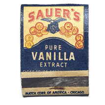 Sauer’s Vanilla Extract Duke’s Mayo Vtg 50s Advertising Matchbook Cover Matchbox - £7.86 GBP
