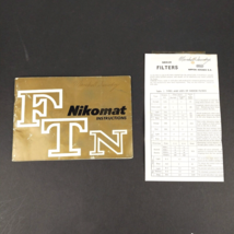 NIKON Nikomat FTN Film Camera Instructions Manual with Filters Guide Japan - $9.85
