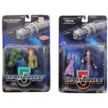 Babylon 5 Lyta Alexander w Green Ship &amp; Ambassador Delenn w Minbari Flye... - $19.32
