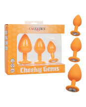 Cheeky Gems 3 Pc Plug Set - Orange - £18.08 GBP