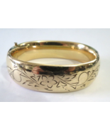 HFB Antique 14k Gold Filled Bangle Bracelet 3/4&quot; Wide Hinged 34.18g Flow... - $4,302.46 MXN
