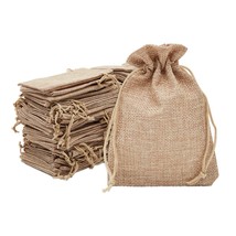 100 Pack Burlap Drawstring Gift Bags, Jewelry Pouch, 3.7 X 5.5 In - £43.31 GBP